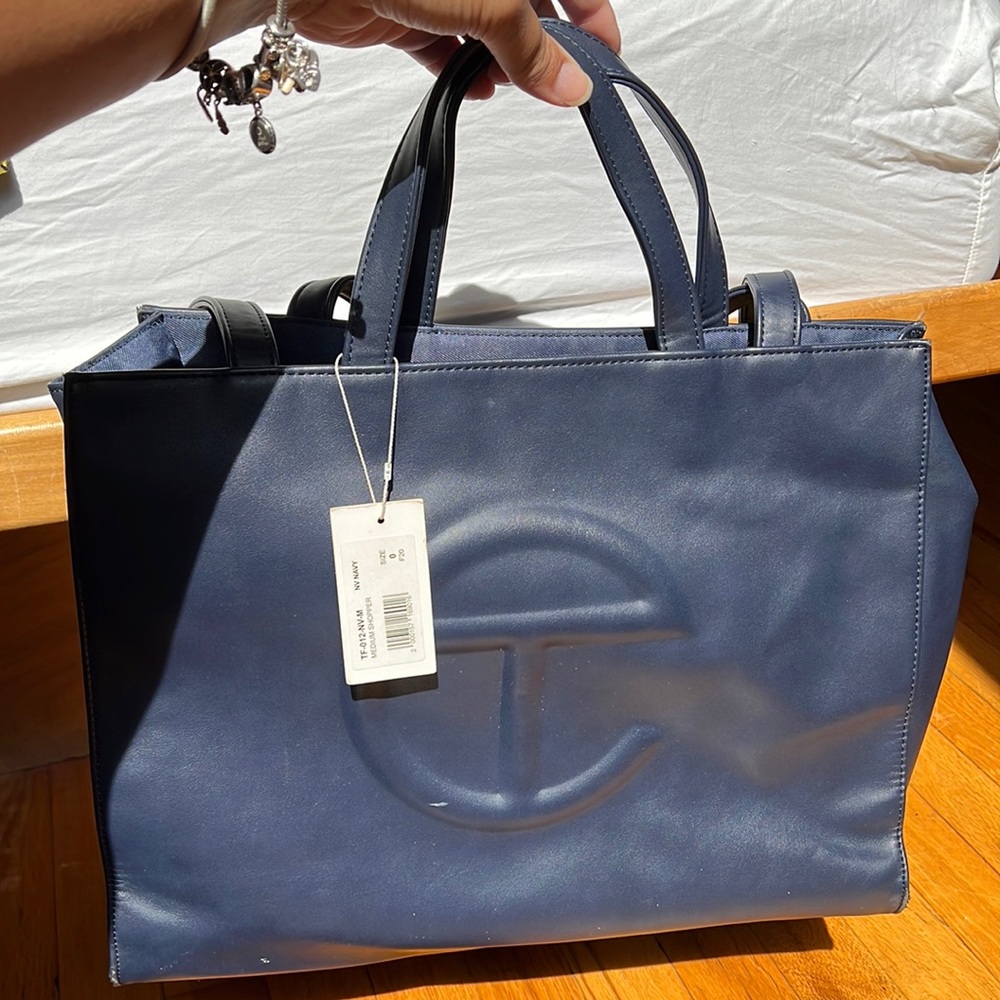 Navy blue Telfar bag
